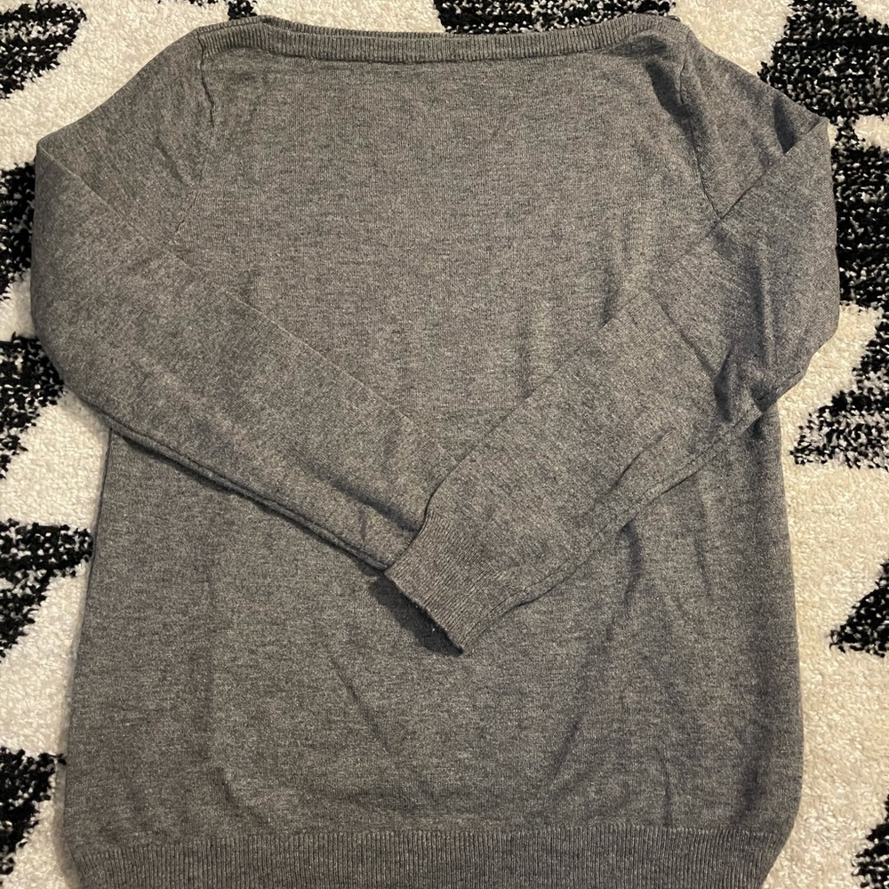 ModCloth grey boatneck sweater button details size medium